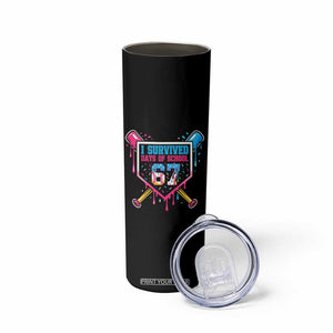 I Survived 67 Days Of School Baseball Ice Cream Skinny Tumbler Funny Christmas Six Seven Meme - Print Your Wear