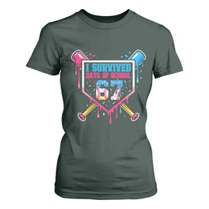 I Survived 67 Days Of School Baseball Ice Cream T Shirt For Women Funny Christmas Six Seven Meme TS14 Dark Forest Green Print Your Wear