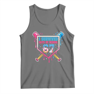 I Survived 67 Days Of School Baseball Ice Cream Tank Top Funny Christmas Six Seven Meme TS14 Black Heather Print Your Wear