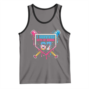 I Survived 67 Days Of School Baseball Ice Cream Tank Top Funny Christmas Six Seven Meme TS14 Deep Heather Black Print Your Wear