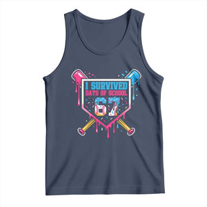 I Survived 67 Days Of School Baseball Ice Cream Tank Top Funny Christmas Six Seven Meme TS14 Navy Print Your Wear