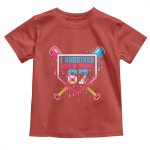 I Survived 67 Days Of School Baseball Ice Cream Toddler T Shirt Funny Christmas Six Seven Meme TS14 Red Print Your Wear