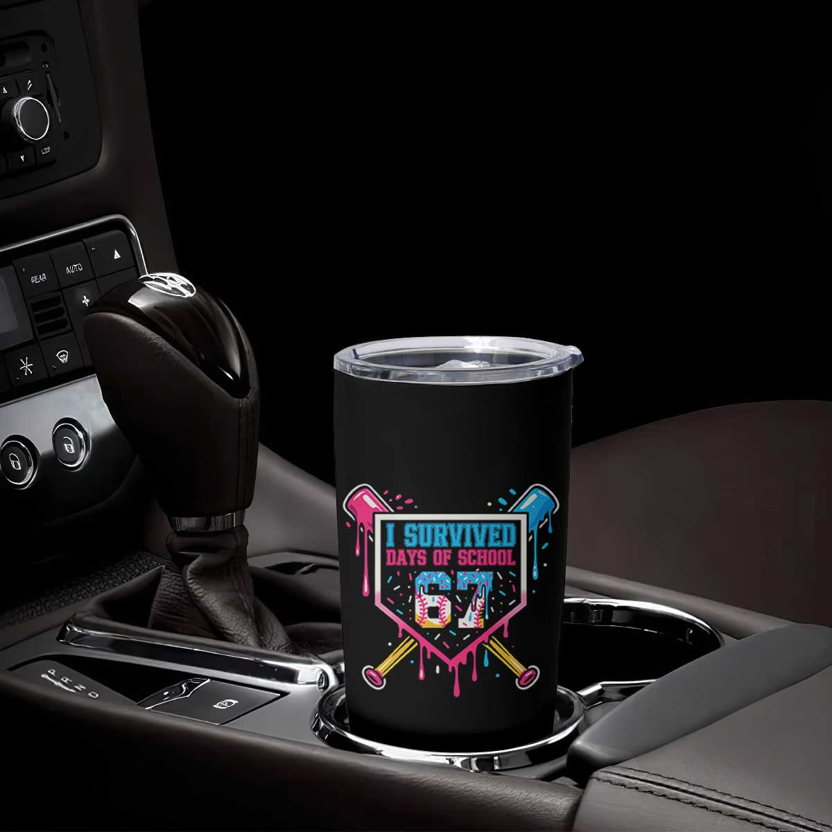 I Survived 67 Days Of School Baseball Ice Cream Tumbler Cup Funny Christmas Six Seven Meme TS14 Print Your Wear