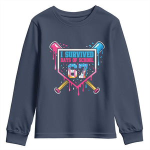 I Survived 67 Days Of School Baseball Ice Cream Youth Sweatshirt Funny Christmas Six Seven Meme TS14 Navy Print Your Wear