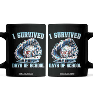 I Survived 67 Days Of School Baseball Glove Ice Cream Coffee Mug Funny Christmas Six Seven Meme - Print Your Wear