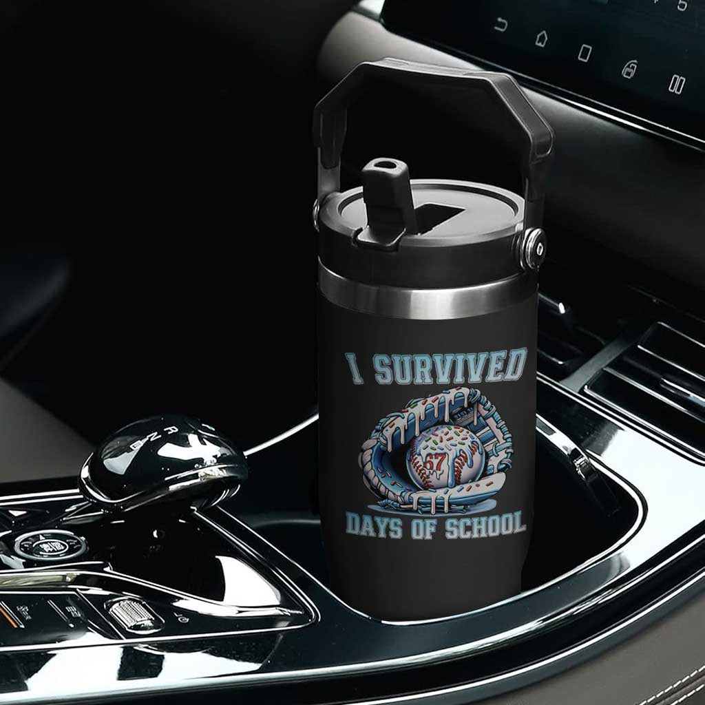 I Survived 67 Days Of School Baseball Glove Ice Cream Flip Straw Tumbler Funny Christmas Six Seven Meme TS14 Print Your Wear