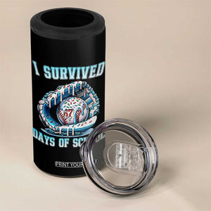 I Survived 67 Days Of School Baseball Glove Ice Cream 4 in 1 Can Cooler Tumbler Funny Christmas Six Seven Meme - Print Your Wear