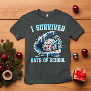 I Survived 67 Days Of School Baseball Glove Ice Cream T Shirt Funny Christmas Six Seven Meme TS14 Dark Heather Print Your Wear