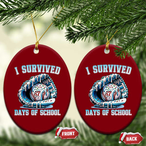 I Survived 67 Days Of School Baseball Glove Ice Cream Ceramic Ornament Funny Christmas Six Seven Meme TS14 Print Your Wear