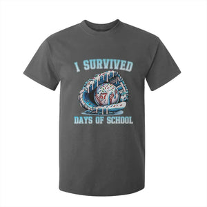 I Survived 67 Days Of School Baseball Glove Ice Cream T Shirt For Kid Funny Christmas Six Seven Meme TS14 Dark Heather Print Your Wear