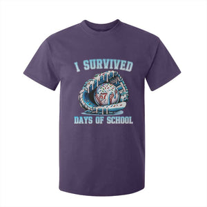 I Survived 67 Days Of School Baseball Glove Ice Cream T Shirt For Kid Funny Christmas Six Seven Meme TS14 Purple Print Your Wear