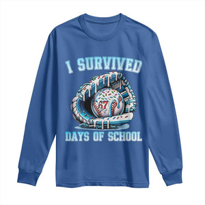 I Survived 67 Days Of School Baseball Glove Ice Cream Long Sleeve Shirt Funny Christmas Six Seven Meme TS14 Royal Blue Print Your Wear