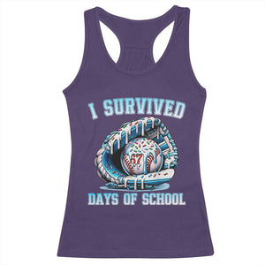 I Survived 67 Days Of School Baseball Glove Ice Cream Racerback Tank Top Funny Christmas Six Seven Meme TS14 Purple Print Your Wear