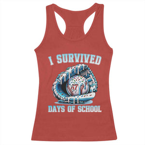 I Survived 67 Days Of School Baseball Glove Ice Cream Racerback Tank Top Funny Christmas Six Seven Meme TS14 Red Print Your Wear