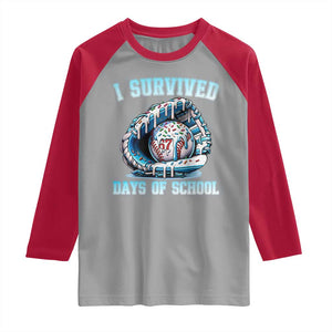 I Survived 67 Days Of School Baseball Glove Ice Cream Raglan Shirt Funny Christmas Six Seven Meme TS14 Sport Gray Red Print Your Wear