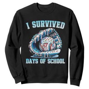 I Survived 67 Days Of School Baseball Glove Ice Cream Sweatshirt Funny Christmas Six Seven Meme TS14 Black Print Your Wear