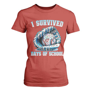 I Survived 67 Days Of School Baseball Glove Ice Cream T Shirt For Women Funny Christmas Six Seven Meme TS14 Red Print Your Wear