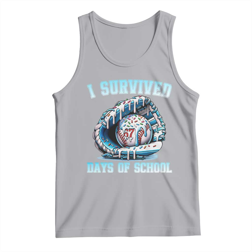 I Survived 67 Days Of School Baseball Glove Ice Cream Tank Top Funny Christmas Six Seven Meme TS14 Athletic Heather Print Your Wear