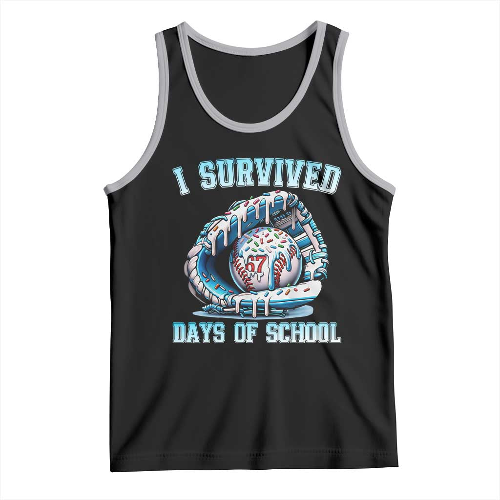 I Survived 67 Days Of School Baseball Glove Ice Cream Tank Top Funny Christmas Six Seven Meme TS14 Black Athletic Heather Print Your Wear
