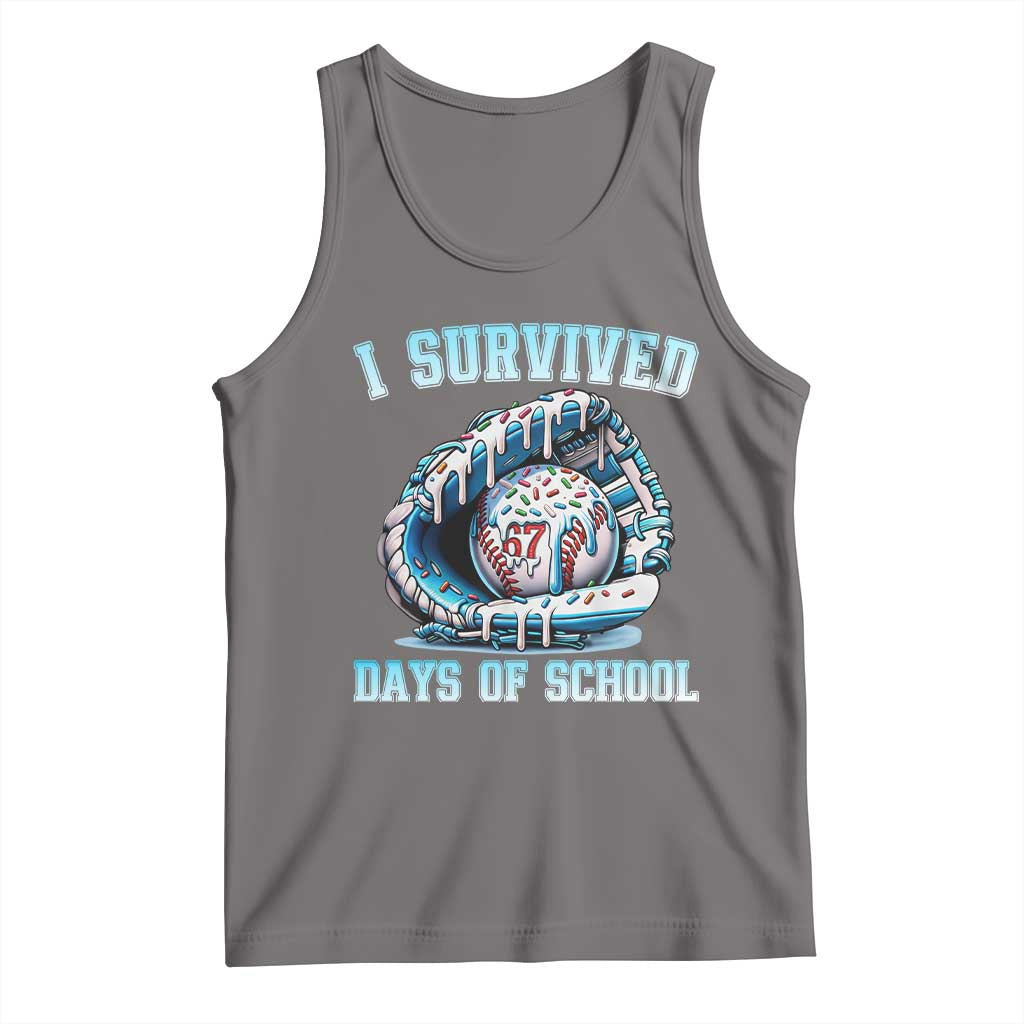 I Survived 67 Days Of School Baseball Glove Ice Cream Tank Top Funny Christmas Six Seven Meme TS14 Deep Heather Print Your Wear