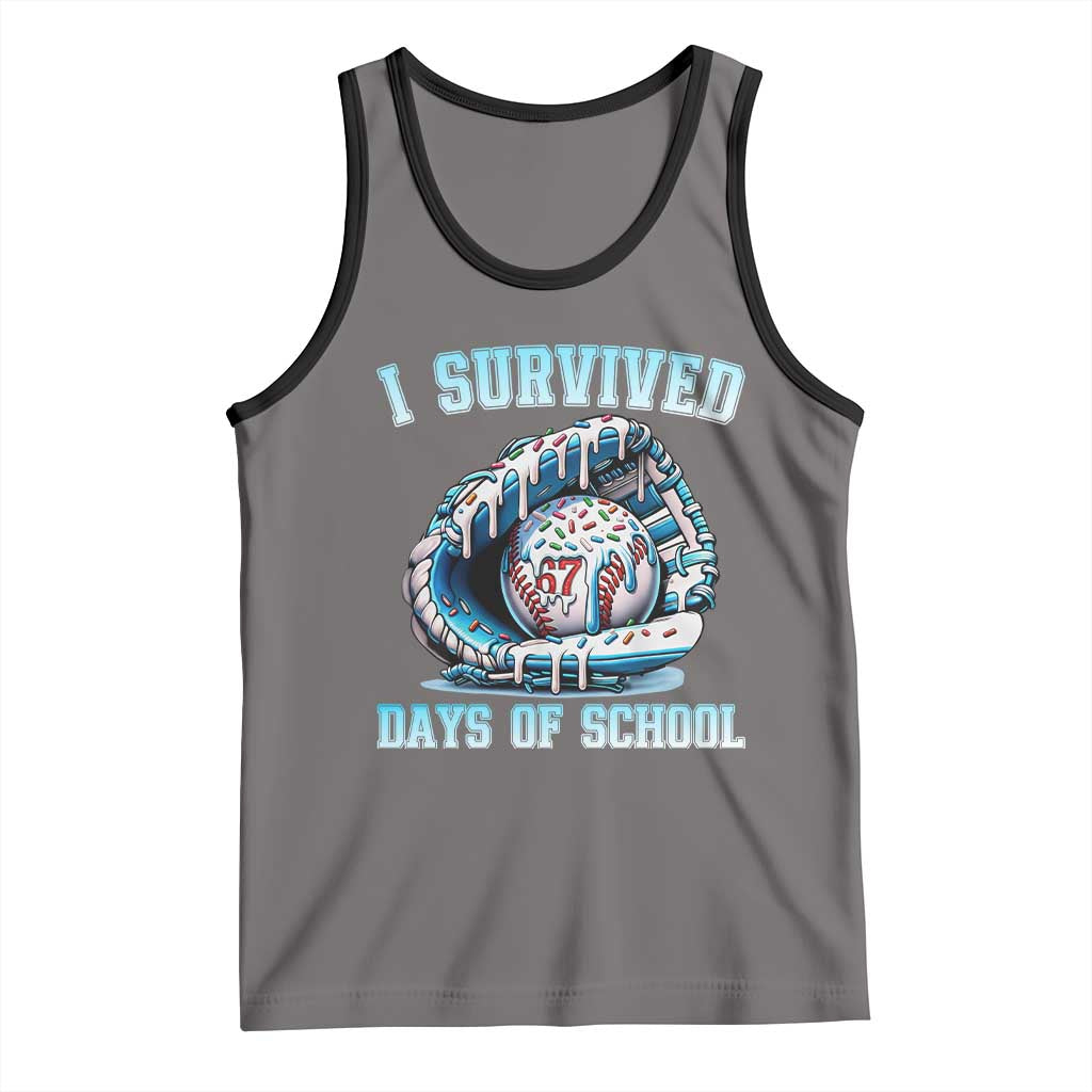 I Survived 67 Days Of School Baseball Glove Ice Cream Tank Top Funny Christmas Six Seven Meme TS14 Deep Heather Black Print Your Wear