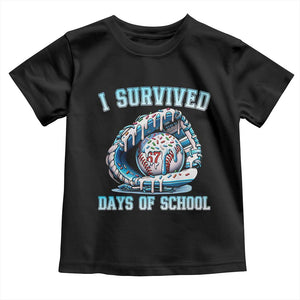 I Survived 67 Days Of School Baseball Glove Ice Cream Toddler T Shirt Funny Christmas Six Seven Meme TS14 Black Print Your Wear