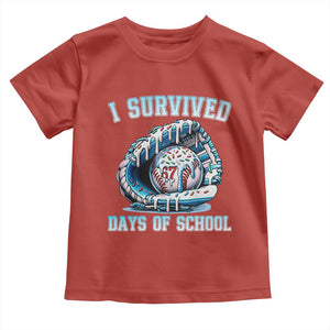 I Survived 67 Days Of School Baseball Glove Ice Cream Toddler T Shirt Funny Christmas Six Seven Meme TS14 Red Print Your Wear