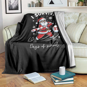 I Survived 67 Days Of School Baseball Santa Throw Blanket Funny Christmas Six Seven Meme TS14 Print Your Wear