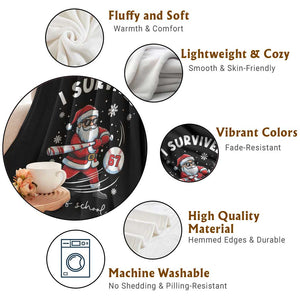 I Survived 67 Days Of School Baseball Santa Throw Blanket Funny Christmas Six Seven Meme TS14 Print Your Wear