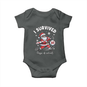 I Survived 67 Days Of School Baseball Santa Baby Onesie Funny Christmas Six Seven Meme TS14 Dark Heather Print Your Wear