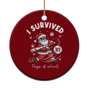 I Survived 67 Days Of School Baseball Santa Ceramic Ornament Funny Christmas Six Seven Meme TS14 1pc Red Print Your Wear