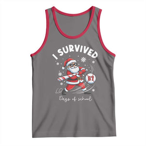 I Survived 67 Days Of School Baseball Santa Tank Top Funny Christmas Six Seven Meme TS14 Deep Heather Red Print Your Wear