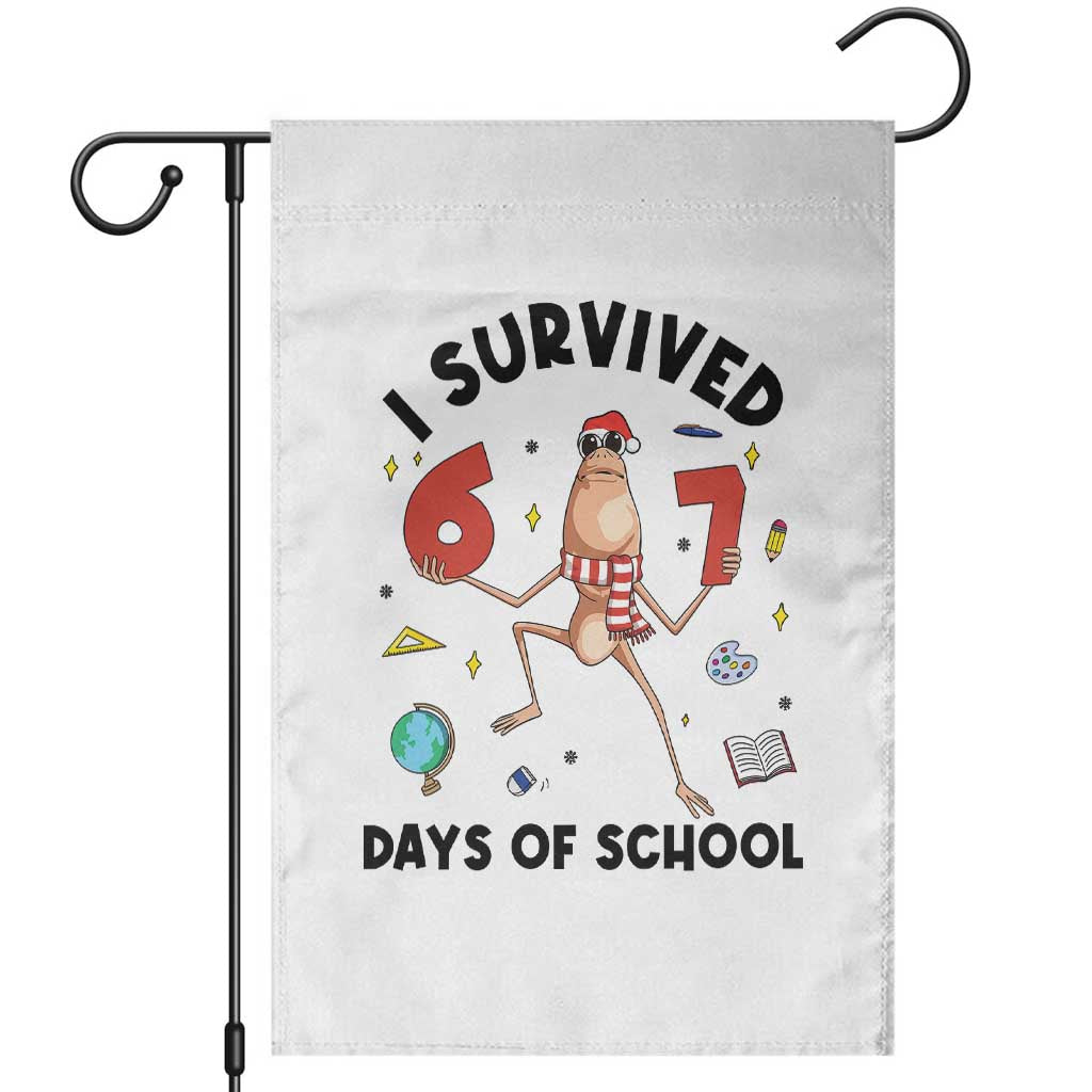 Marcus The Worm 67 Days of School Garden Flag I Survived Funny Six Seven Meme Christmas Vibe TS14 White Print Your Wear