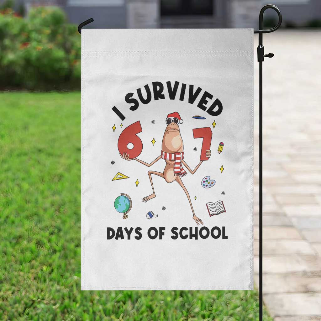 Marcus The Worm 67 Days of School Garden Flag I Survived Funny Six Seven Meme Christmas Vibe TS14 Print Your Wear
