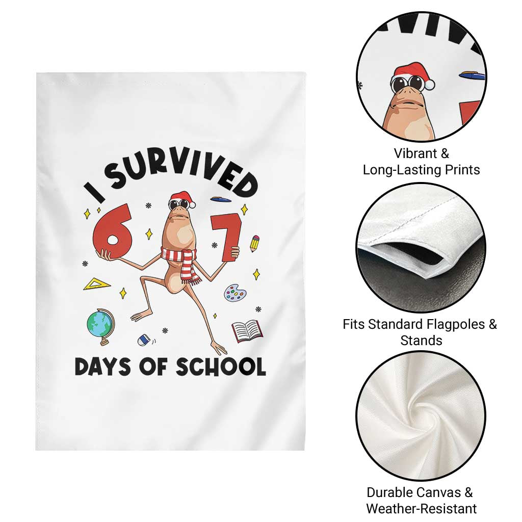 Marcus The Worm 67 Days of School Garden Flag I Survived Funny Six Seven Meme Christmas Vibe TS14 Print Your Wear