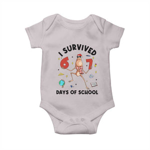 Marcus The Worm 67 Days of School Baby Onesie I Survived Funny Six Seven Meme Christmas Vibe TS14 Ice Gray Print Your Wear