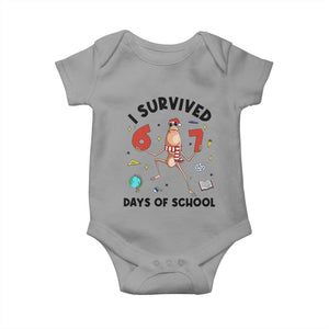 Marcus The Worm 67 Days of School Baby Onesie I Survived Funny Six Seven Meme Christmas Vibe TS14 Sport Gray Print Your Wear