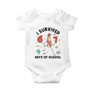 Marcus The Worm 67 Days of School Baby Onesie I Survived Funny Six Seven Meme Christmas Vibe TS14 White Print Your Wear