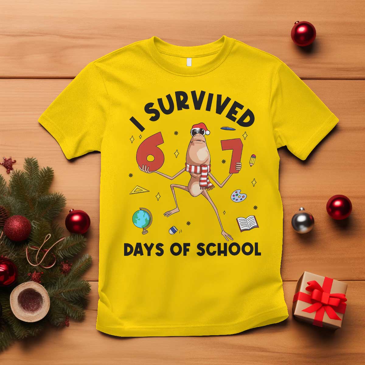 Marcus The Worm 67 Days of School T Shirt I Survived Funny Six Seven Meme Christmas Vibe TS14 Daisy Print Your Wear