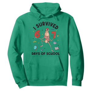 Marcus The Worm 67 Days of School Hoodie I Survived Funny Six Seven Meme Christmas Vibe TS14 Irish Green Print Your Wear