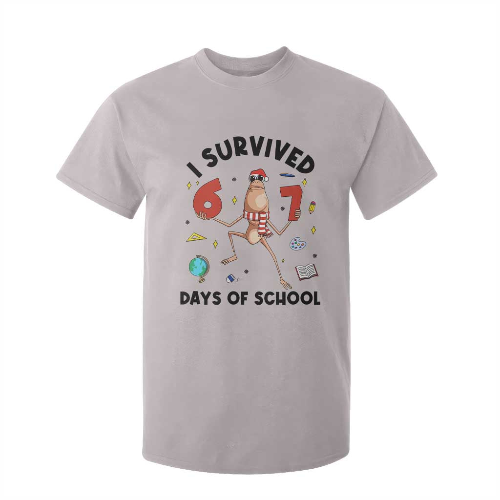 Marcus The Worm 67 Days of School T Shirt For Kid I Survived Funny Six Seven Meme Christmas Vibe TS14 Ice Gray Print Your Wear