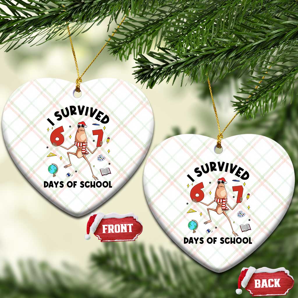 Marcus The Worm 67 Days of School Ceramic Ornament I Survived Funny Six Seven Meme Christmas Vibe TS14 Print Your Wear