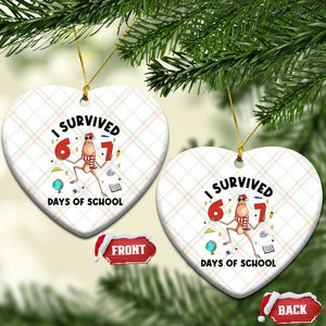Marcus The Worm 67 Days of School Ceramic Ornament I Survived Funny Six Seven Meme Christmas Vibe TS14 Print Your Wear