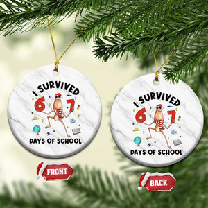 Marcus The Worm 67 Days of School Ceramic Ornament I Survived Funny Six Seven Meme Christmas Vibe TS14 1pc White Marble Print Your Wear