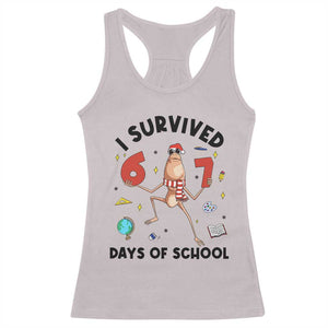 Marcus The Worm 67 Days of School Racerback Tank Top I Survived Funny Six Seven Meme Christmas Vibe TS14 Ice Gray Print Your Wear
