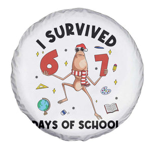 Marcus The Worm 67 Days of School Spare Tire Cover I Survived Funny Six Seven Meme Christmas Vibe TS14 Print Your Wear