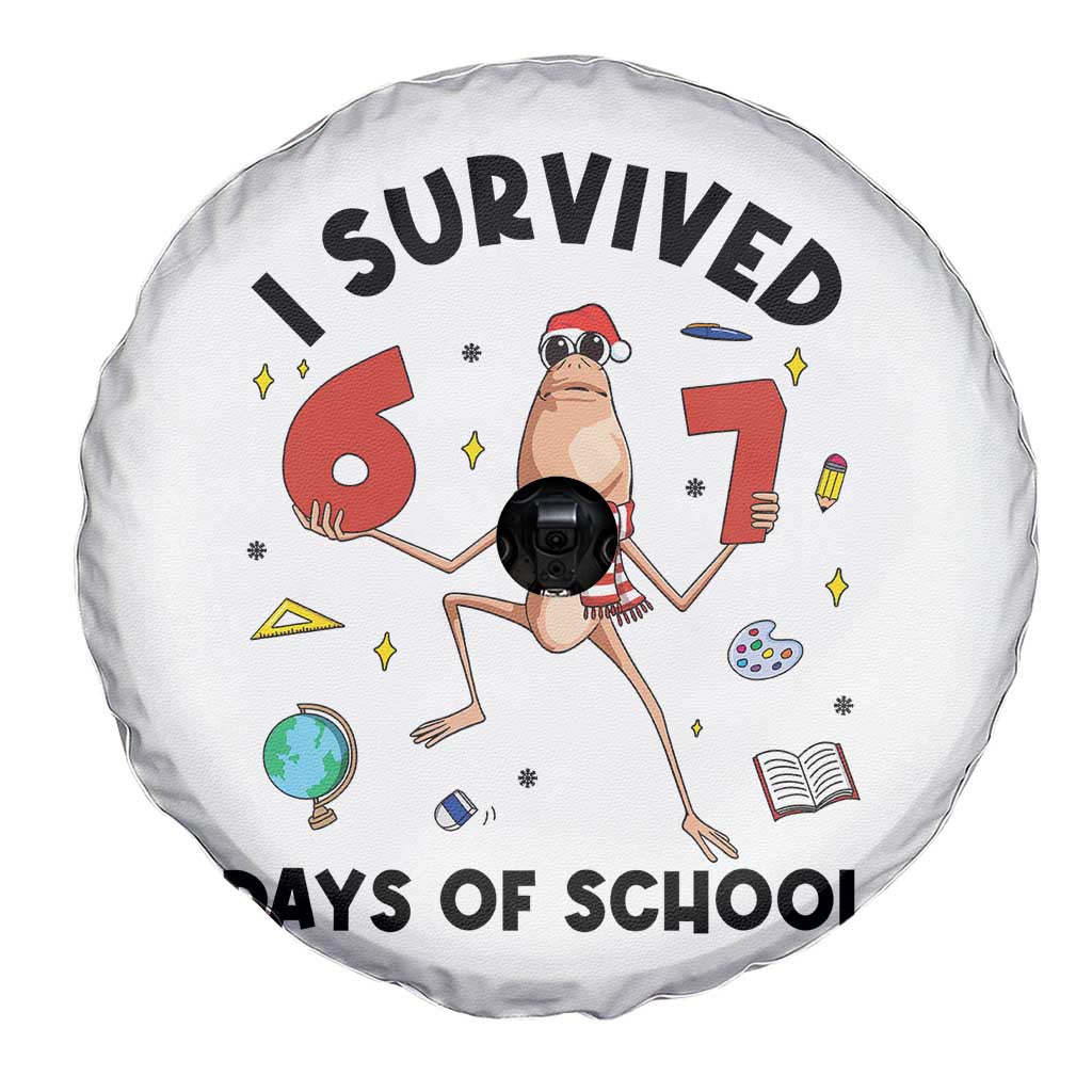 Marcus The Worm 67 Days of School Spare Tire Cover I Survived Funny Six Seven Meme Christmas Vibe TS14 Print Your Wear