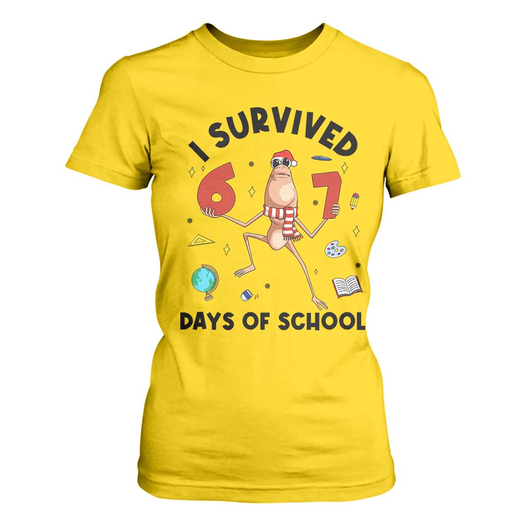 Marcus The Worm 67 Days of School T Shirt For Women I Survived Funny Six Seven Meme Christmas Vibe TS14 Daisy Print Your Wear