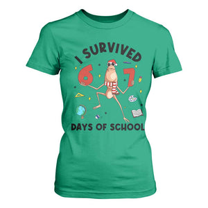 Marcus The Worm 67 Days of School T Shirt For Women I Survived Funny Six Seven Meme Christmas Vibe TS14 Irish Green Print Your Wear