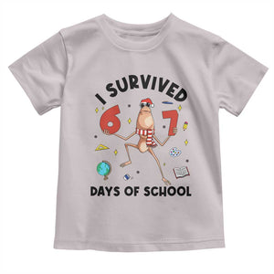 Marcus The Worm 67 Days of School Toddler T Shirt I Survived Funny Six Seven Meme Christmas Vibe TS14 Ice Gray Print Your Wear